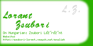 lorant zsubori business card